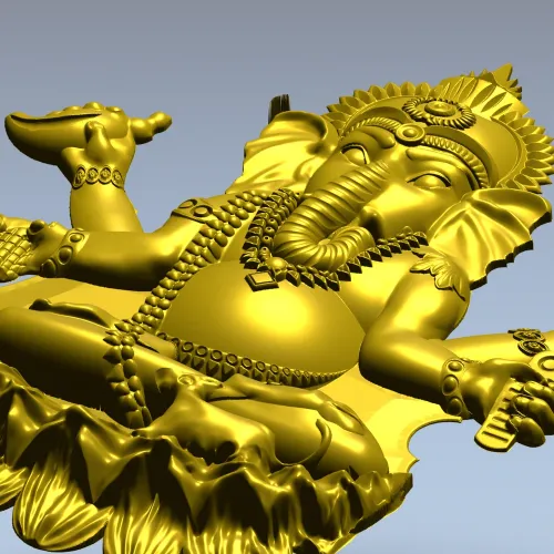 Ганеша на лотосе - 3D модель STL для ЧПУ