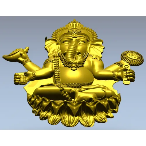 Ганеша на лотосе - 3D модель STL для ЧПУ