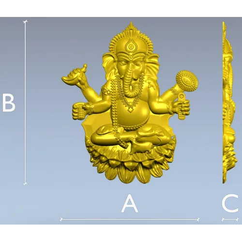 Ганеша на лотосе - 3D модель STL для ЧПУ