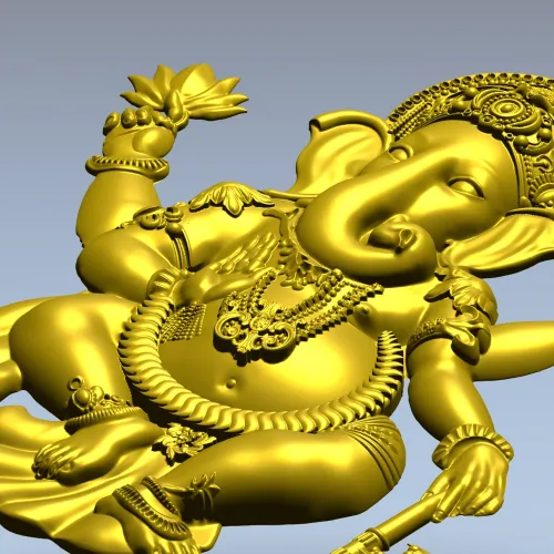 3D модель Ганеша в формате STL для ЧПУ - барельеф божества