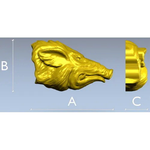 Голова кабана - высокодетализированная 3D модель STL для ЧПУ