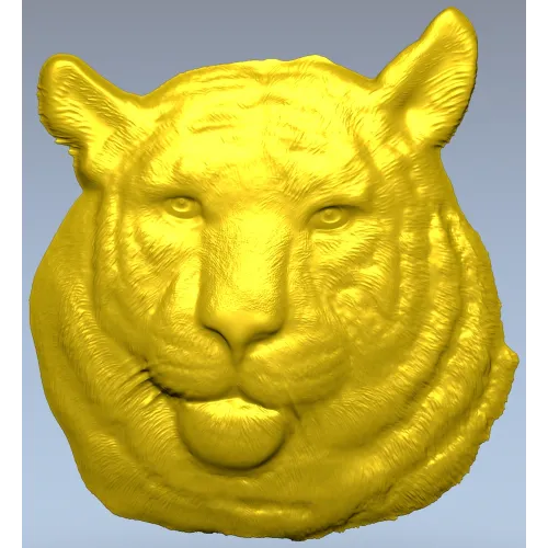 Regal Tiger Relief - high-relief tiger head STL for CNC