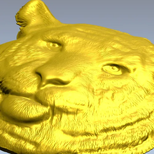Regal Tiger Relief - high-relief tiger head STL for CNC