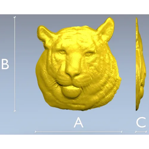 Regal Tiger Relief - high-relief tiger head STL for CNC