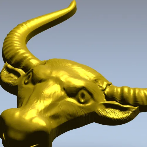 Buffalo Head STL 3D Model for CNC Milling