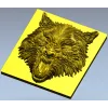 Fenrir Snarl - high-relief wolf head STL for CNC