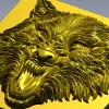 Fenrir Snarl - high-relief wolf head STL for CNC