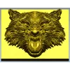 Fenrir Snarl - high-relief wolf head STL for CNC