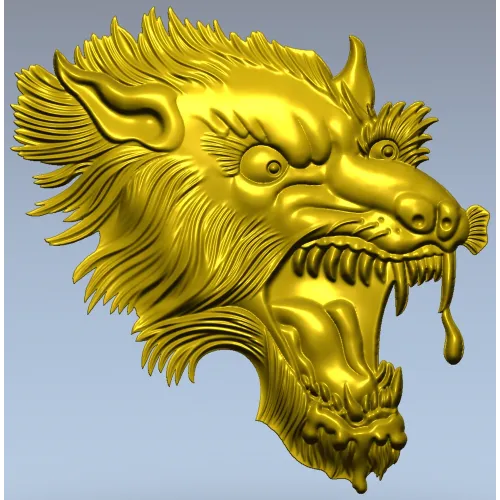 Fenrir's Roar - Wolf Head STL 3D Model for CNC