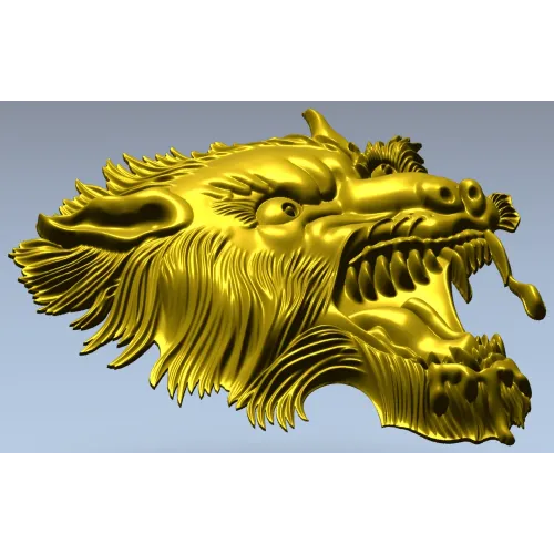 Fenrir's Roar - Wolf Head STL 3D Model for CNC