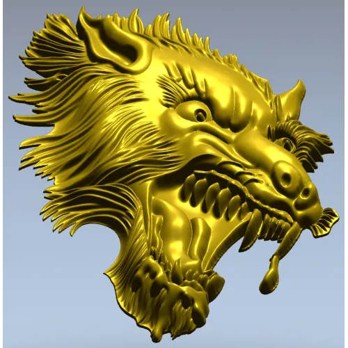 Fenrir's Roar - Wolf Head STL 3D Model for CNC