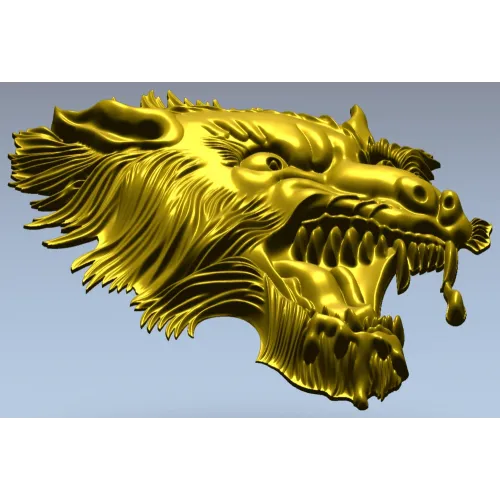 Fenrir's Roar - Wolf Head STL 3D Model for CNC