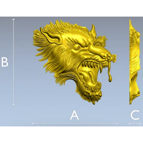 Fenrir's Roar - Wolf Head STL 3D Model for CNC
