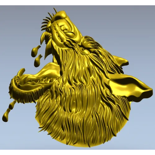 STL модель головы волка для ЧПУ - рельефная 3D модель