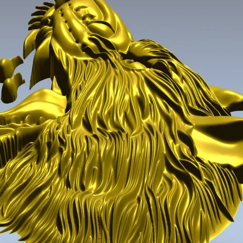 STL модель головы волка для ЧПУ - рельефная 3D модель