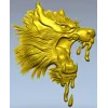 Molten Wolf Head - high-relief STL 3D model for CNC