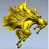 Molten Wolf Head - high-relief STL 3D model for CNC
