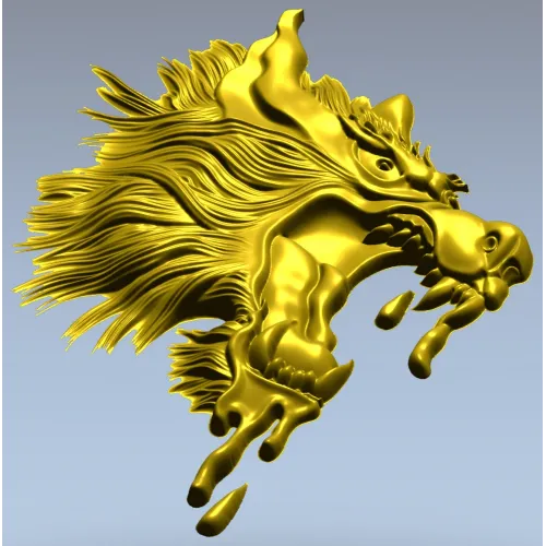 Molten Wolf Head - high-relief STL 3D model for CNC