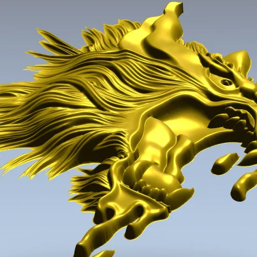 Molten Wolf Head - high-relief STL 3D model for CNC