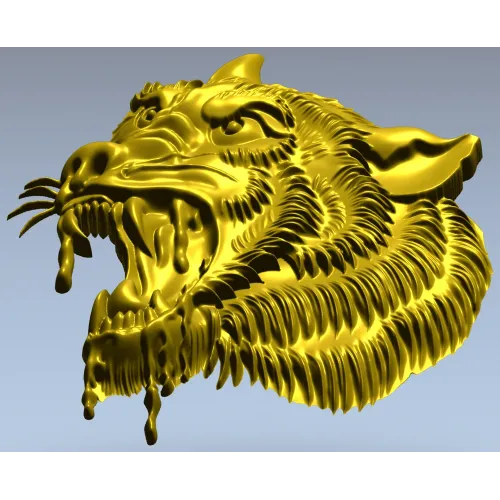 Голова волка - барельеф 3D модель STL для ЧПУ