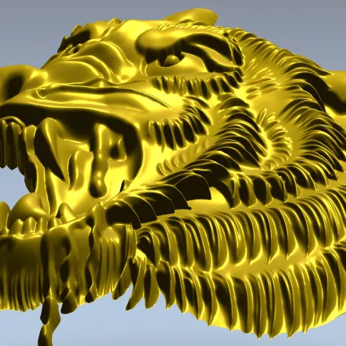 Голова волка - барельеф 3D модель STL для ЧПУ