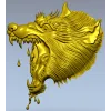 Яростная голова волка - 3D модель STL для ЧПУ