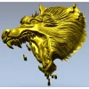 Яростная голова волка - 3D модель STL для ЧПУ