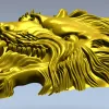 STL модель головы волка - 3D рельеф для ЧПУ