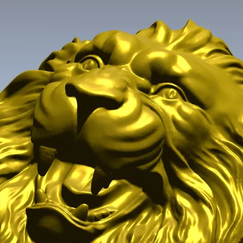Голова льва - рельефная 3D модель STL для ЧПУ