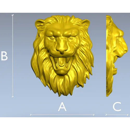 Голова льва - рельефная 3D модель в формате STL для ЧПУ