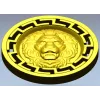 Lion Head Medallion STL 3D Model for CNC