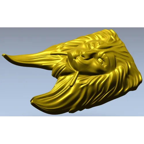 3D модель львиной головы (STL) для ЧПУ - барельеф для резьбы