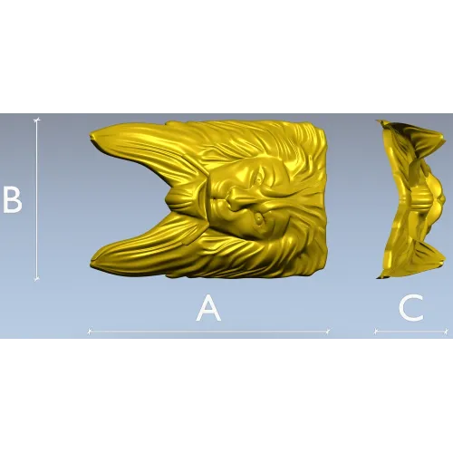 3D модель львиной головы (STL) для ЧПУ - барельеф для резьбы