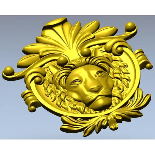 Рельефная голова льва в медальоне - 3D модель STL для ЧПУ