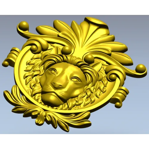 Рельефная голова льва в медальоне - 3D модель STL для ЧПУ
