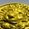 Рельефная голова льва - круглый медальон STL для ЧПУ