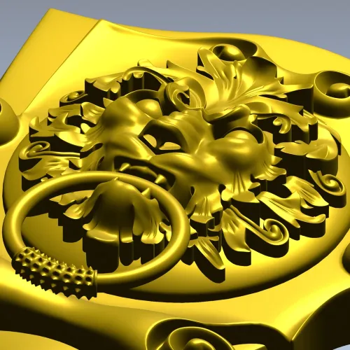 3D модель STL львиная маска на щите для ЧПУ