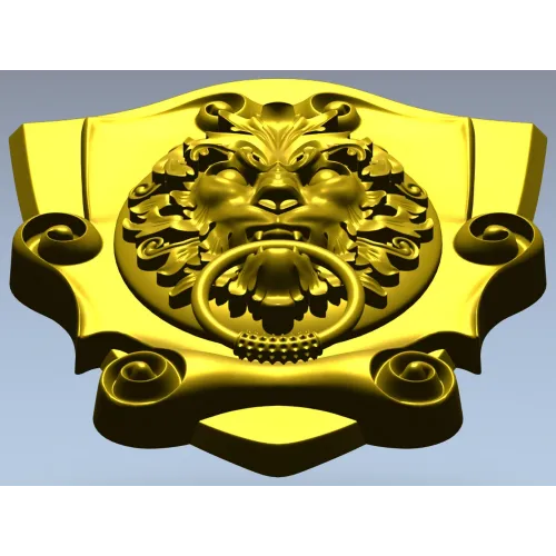 3D модель STL львиная маска на щите для ЧПУ