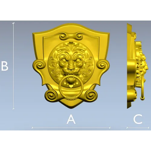 3D модель STL львиная маска на щите для ЧПУ