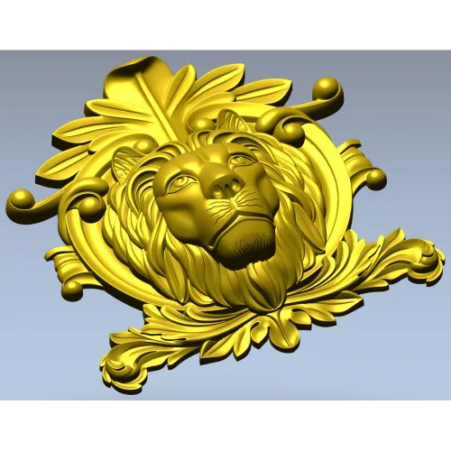 Гербовый барельеф с головой льва - STL модель для ЧПУ