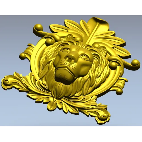 Гербовый барельеф с головой льва - STL модель для ЧПУ
