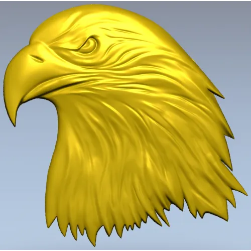 Regal Eagle Head - high-relief STL for CNC milling