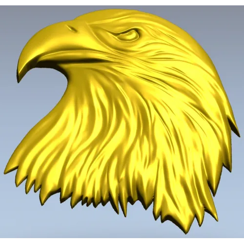 Regal Eagle Head - high-relief STL for CNC milling