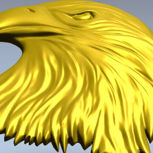 Regal Eagle Head - high-relief STL for CNC milling