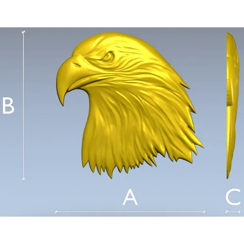 Regal Eagle Head - high-relief STL for CNC milling