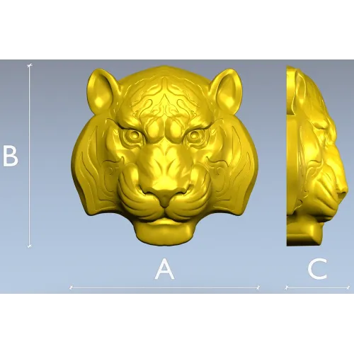 STL модель головы тигра - барельеф для ЧПУ