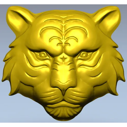 Tiger head relief STL for CNC milling - high-detail 3D model
