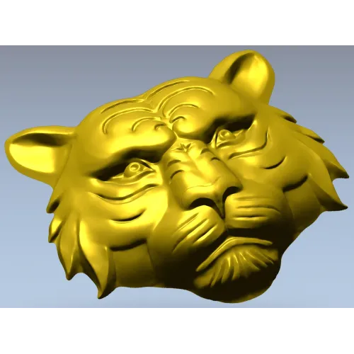 Tiger head relief STL for CNC milling - high-detail 3D model
