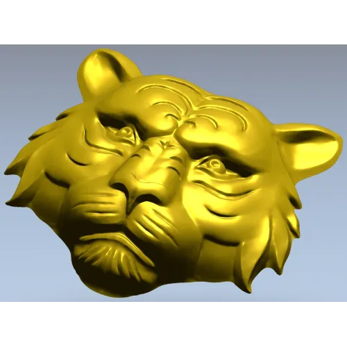 Tiger head relief STL for CNC milling - high-detail 3D model