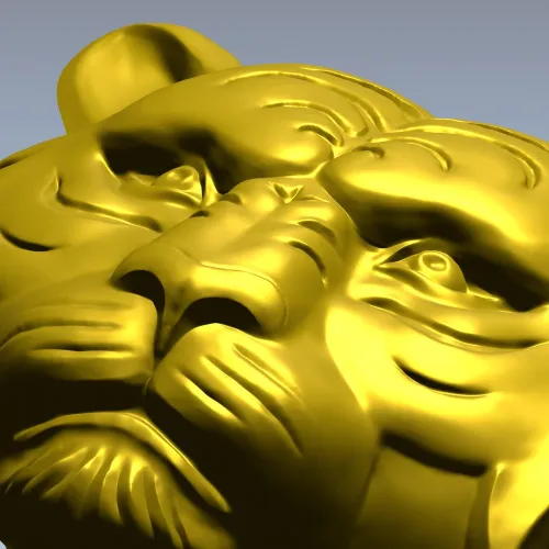 Tiger head relief STL for CNC milling - high-detail 3D model